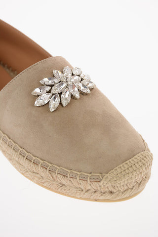Suede Espadrilles with Jewel Application