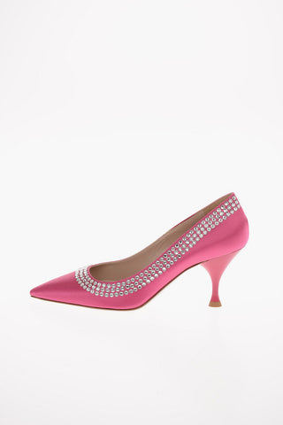 Satin Pumps with Jewel Applications 8cm