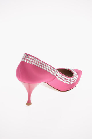 Satin Pumps with Jewel Applications 8cm