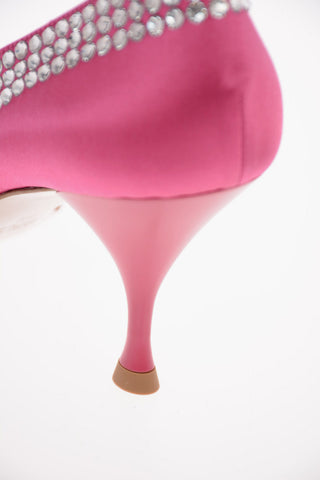 Satin Pumps with Jewel Applications 8cm
