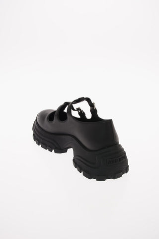 Leather Ballet Flats with Track Sole