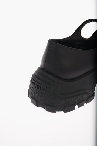 Leather Ballet Flats with Track Sole