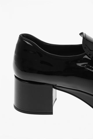 Laquered Leather Loafers with Heel 5cm