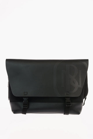 Leather and Fabric MONOGRAM SPLIT BIKE Messenger Bag