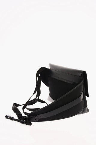 Leather and Fabric MONOGRAM SPLIT BIKE Messenger Bag