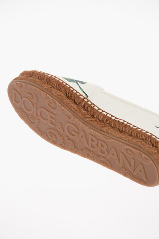 Printed Roses Soft Leather Espadrilles