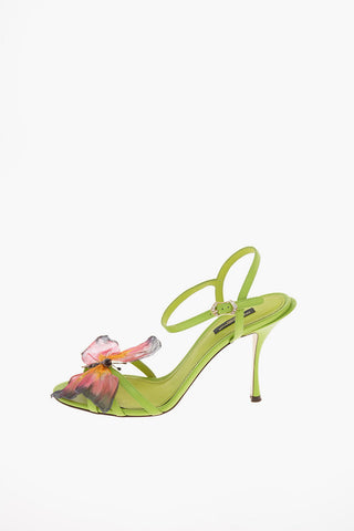 Sandali in Nappa con Applicazione Farfalla 10 Cm 