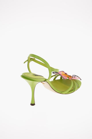 Sandali in Nappa con Applicazione Farfalla 10 Cm 