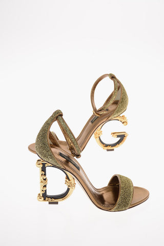 Jewel Ankle Strap Sandals with Monogram Heel 10 Cm