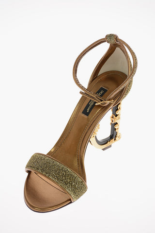 Jewel Ankle Strap Sandals with Monogram Heel 10 Cm