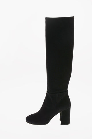 Stivali al Ginocchio Pull On in Denim 9 cm