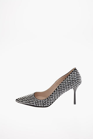 Pumps Gioiello in Suede con Tacco a Spillo 9 Cm