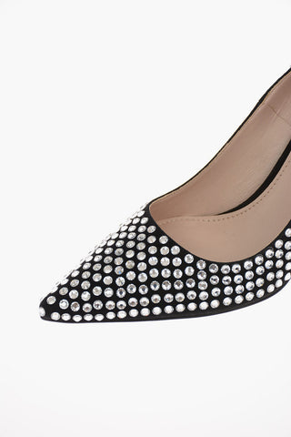 Pumps Gioiello in Suede con Tacco a Spillo 9 Cm