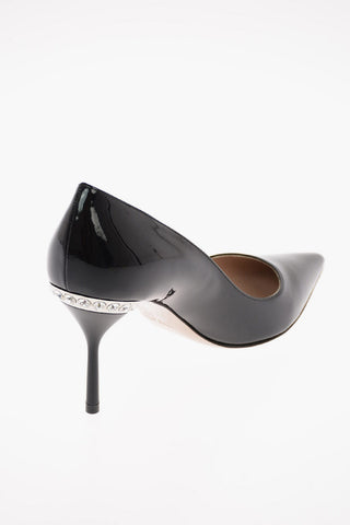 Patent Leather Pumps with Jewel Heel 9.5 Cm
