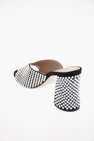 Suede Jewel Mules 9 Cm