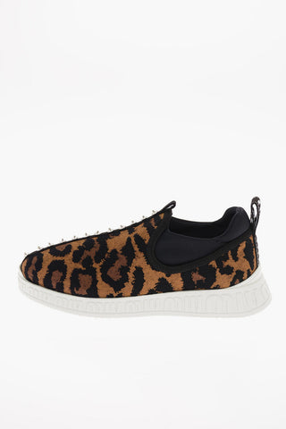 Spotted Wool Pull On Sneakers with Jewel Detail