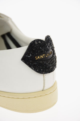 Soft Leather LIPS Sneakers with Glittery Details