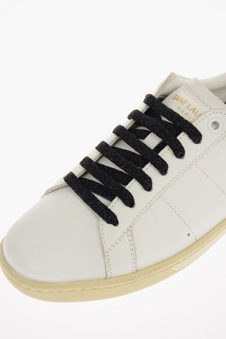 Soft Leather LIPS Sneakers with Glittery Details