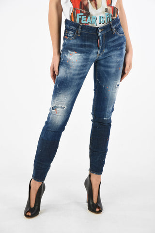 Jeans Skinny Fit vita Regolare con Zip alla Caviglia