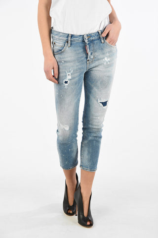Vintage Effect Cropped COOL GIRL Jeans