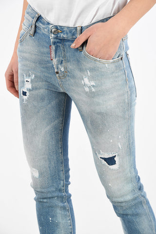 Vintage Effect Cropped COOL GIRL Jeans