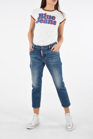 Stone Washed Cropped COOL GIRL Jeans