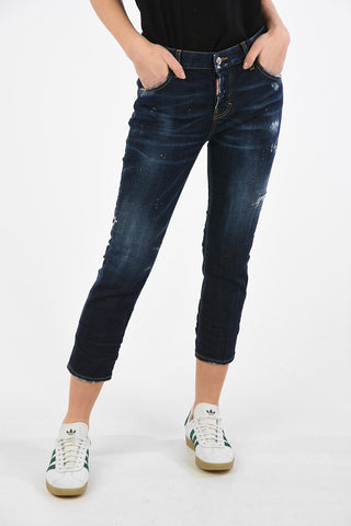 Vintage Effect Cropped COOL GIRL Jeans