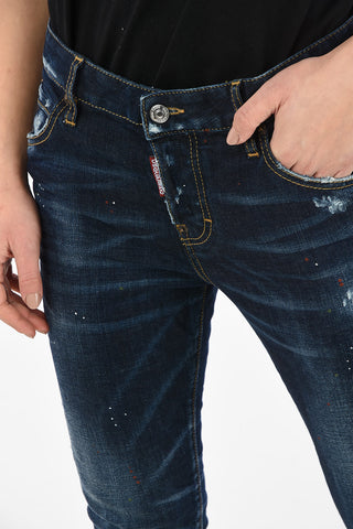 Vintage Effect Cropped COOL GIRL Jeans