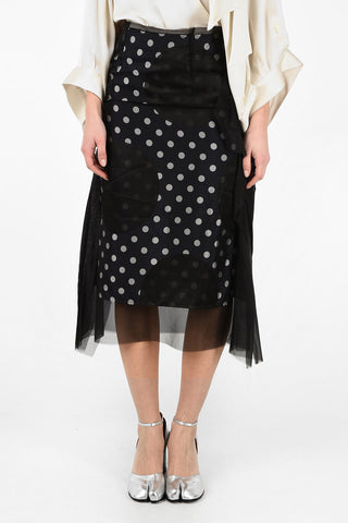 MM4 Gonna Longuette a Pois e Dettaglio Tulle	