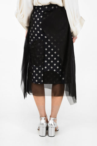 MM4 Gonna Longuette a Pois e Dettaglio Tulle	