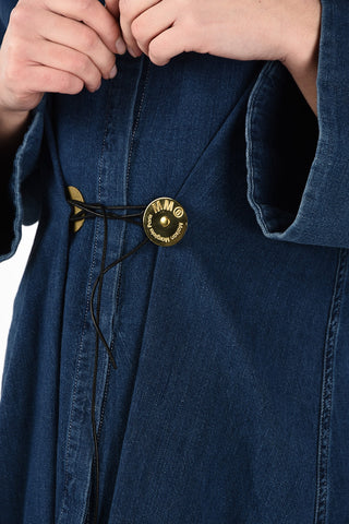 MM6 Denim Asymmetric Shirtdress with Detail Golden Buttons