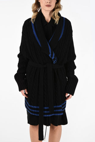 MM1 Cable Knit Wrap Dress with Belt