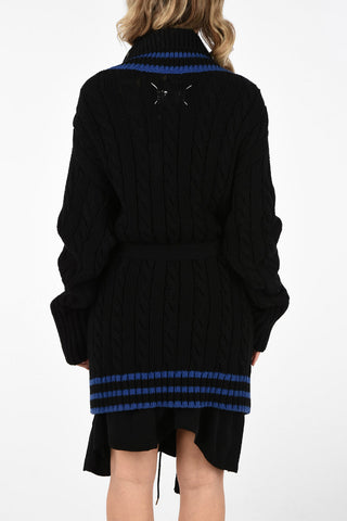 MM1 Cable Knit Wrap Dress with Belt
