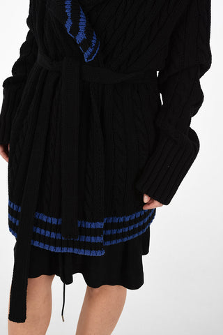 MM1 Cable Knit Wrap Dress with Belt