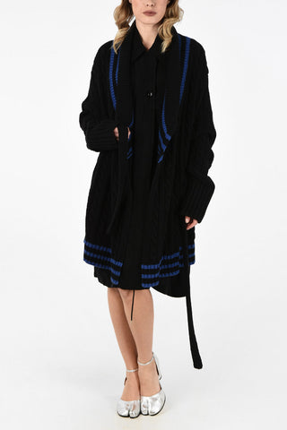 MM1 Cable Knit Wrap Dress with Belt