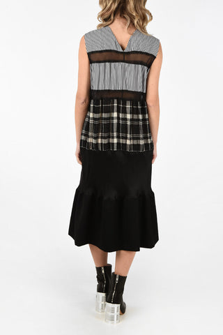 MM1 Vestito con Dettagli a Righe e a Quadri Tartan