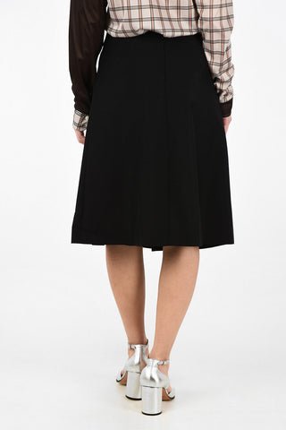 MM0 Mohair and Virgin Wool A-Line Skirt with Belt