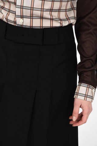 MM0 Mohair and Virgin Wool A-Line Skirt with Belt