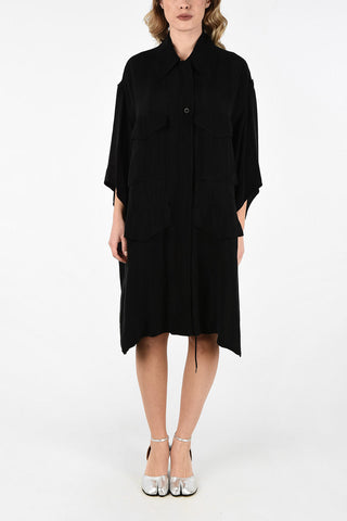 MM6 Front Pockets Flared Shirtdress