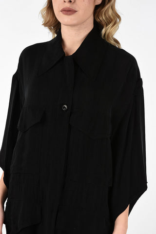 MM6 Front Pockets Flared Shirtdress