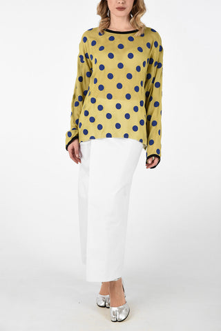 MM1 Long Sleeve Polka Dots Silk Blouse