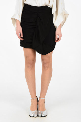 MM0 Silk Draped Mini Skirt With Zip Back Closure