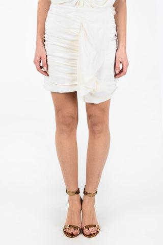MM0 Silk Draped Mini Skirt With Zip Back Closure