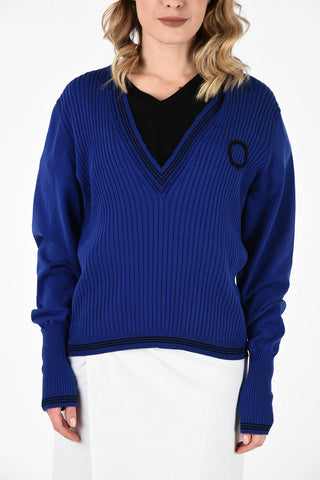 MM1 V-Neck Oversize Ribbed Sweater