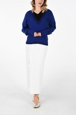 MM1 V-Neck Oversize Ribbed Sweater