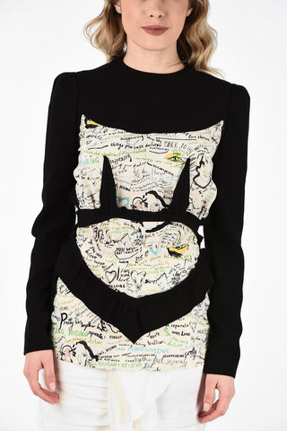 MM1 Graffiti Effect Silk Unstructured Top