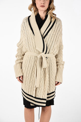 MM1 Cable Knit Wrap Dress with Belt