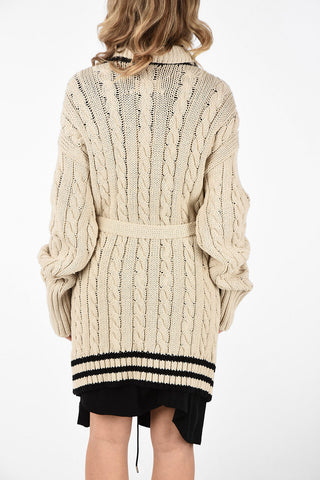 MM1 Cable Knit Wrap Dress with Belt