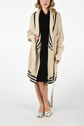 MM1 Cable Knit Wrap Dress with Belt