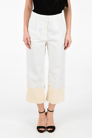 MM6 High Waist cuffed hem trousers Capri Pants